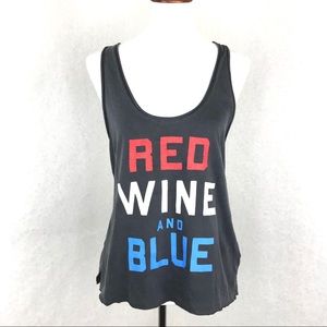 Junk Food Tank Top Red Wine Blue